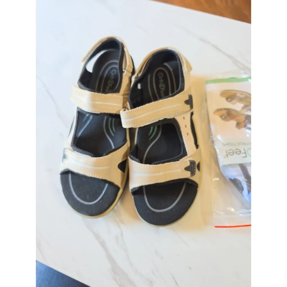 Orthofeet Women's Venice 926 Leather Orthopedic Brown Sandals Sz. 5.5 B Medium